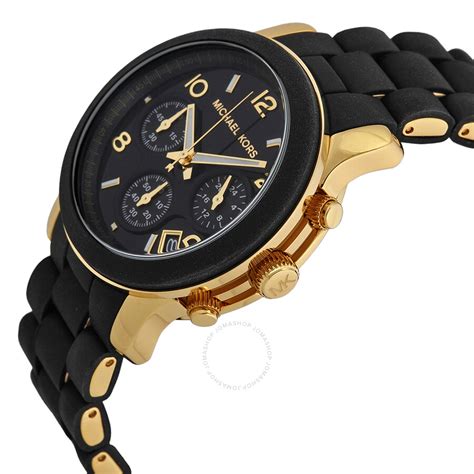 michael kors black women's watches|michael kors black leather watch.